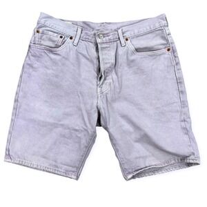 Levi's Premium 501 Button Fly Jean Shorts Men's 32x29 Light Purple Wash Denim